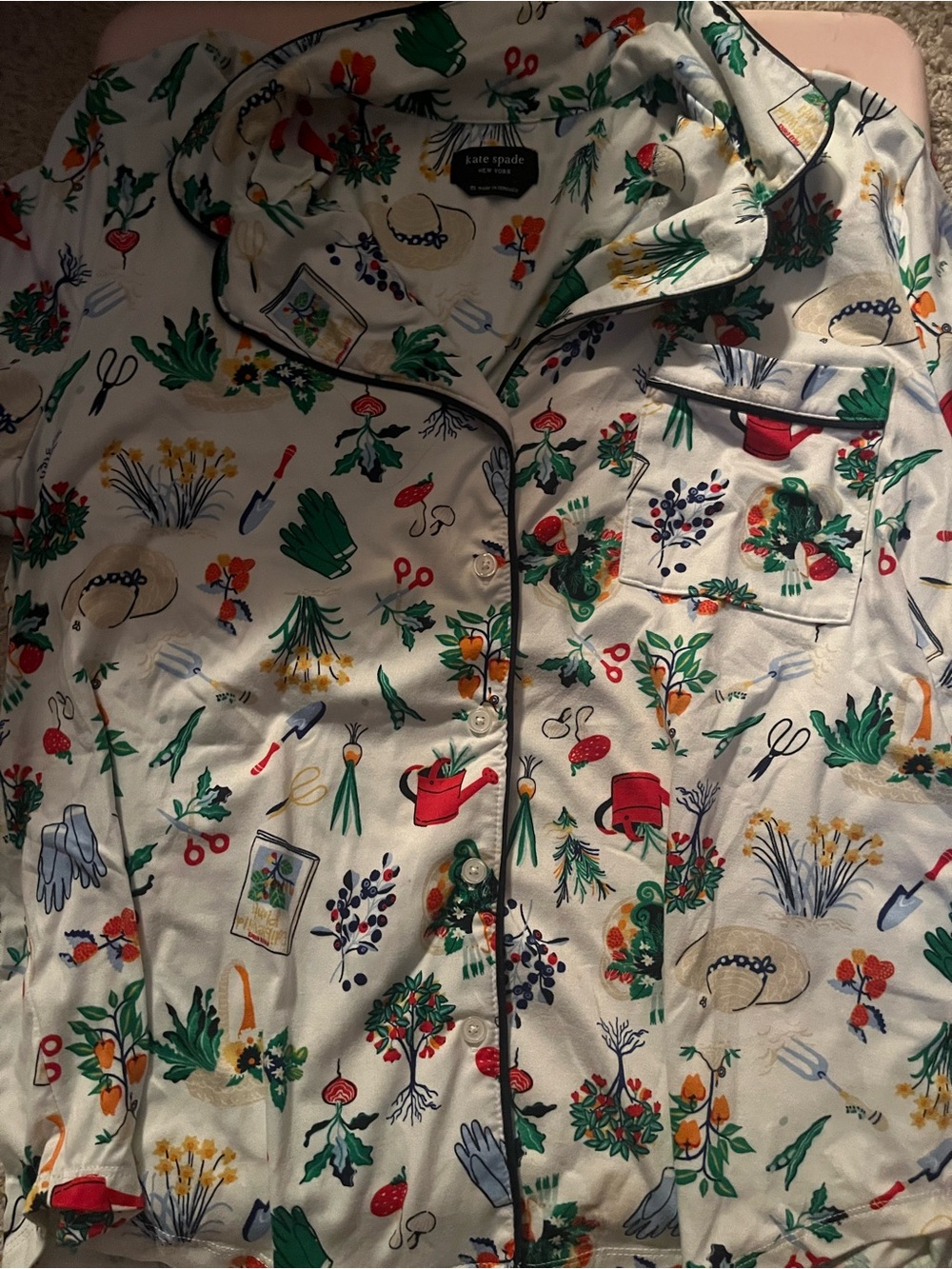 Kate Spade Women’s In the Garden Buttery Soft Pajama Top, Size Medium
